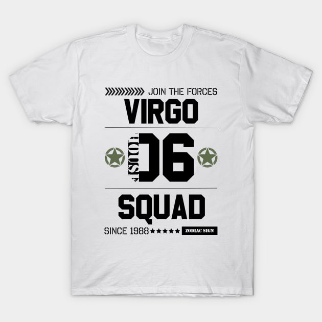 Zodiac Majesty Virgo Squad Black T-Shirt by ZodiacMajesty